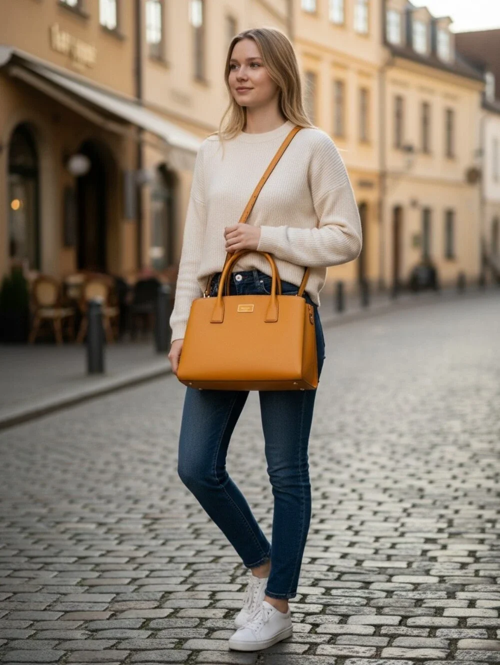 Kate Spade ♠️ New York Serena Saffiano Leather Satchel Bag Orange Tangerine